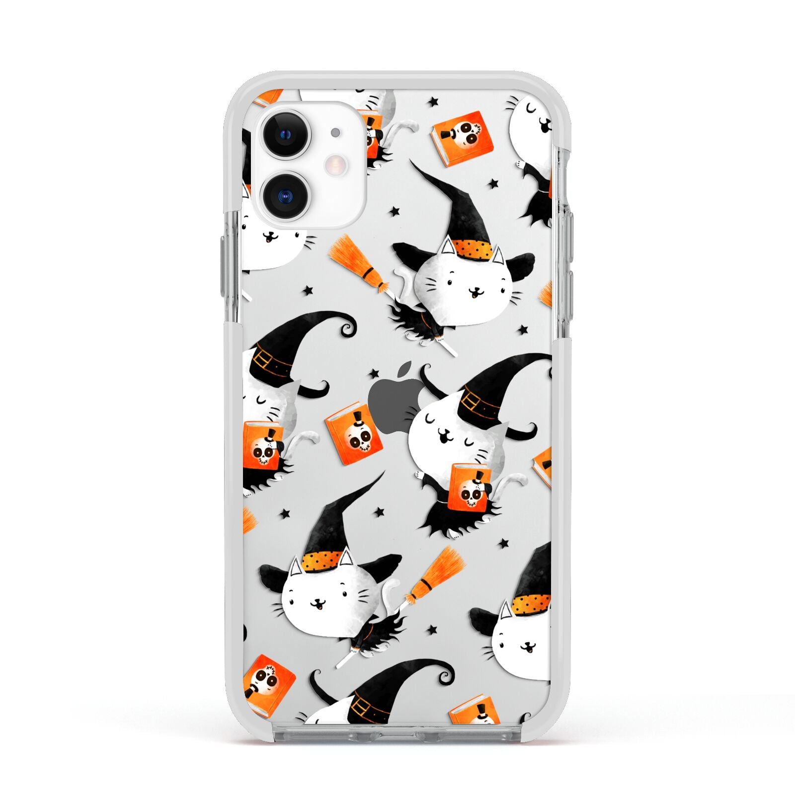 Cute Halloween Cats Apple iPhone 11 in White with White Impact Case