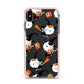 Cute Halloween Cats Apple iPhone Xs Max Impact Case Pink Edge on Black Phone