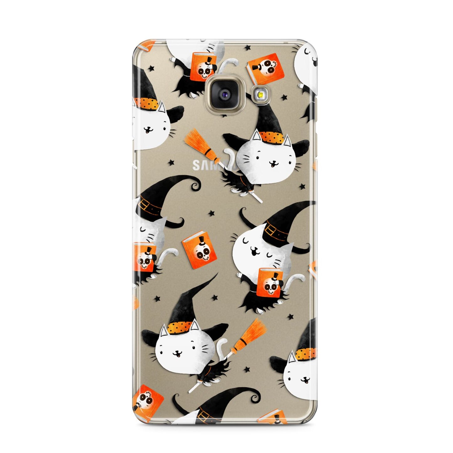 Cute Halloween Cats Samsung Galaxy A3 2016 Case on gold phone