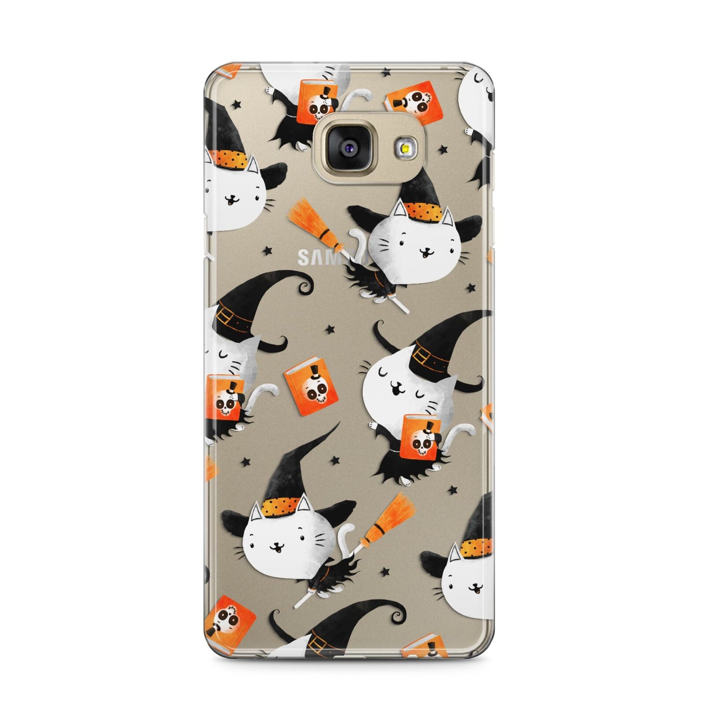 Cute Halloween Cats Samsung Galaxy A5 2016 Case on gold phone
