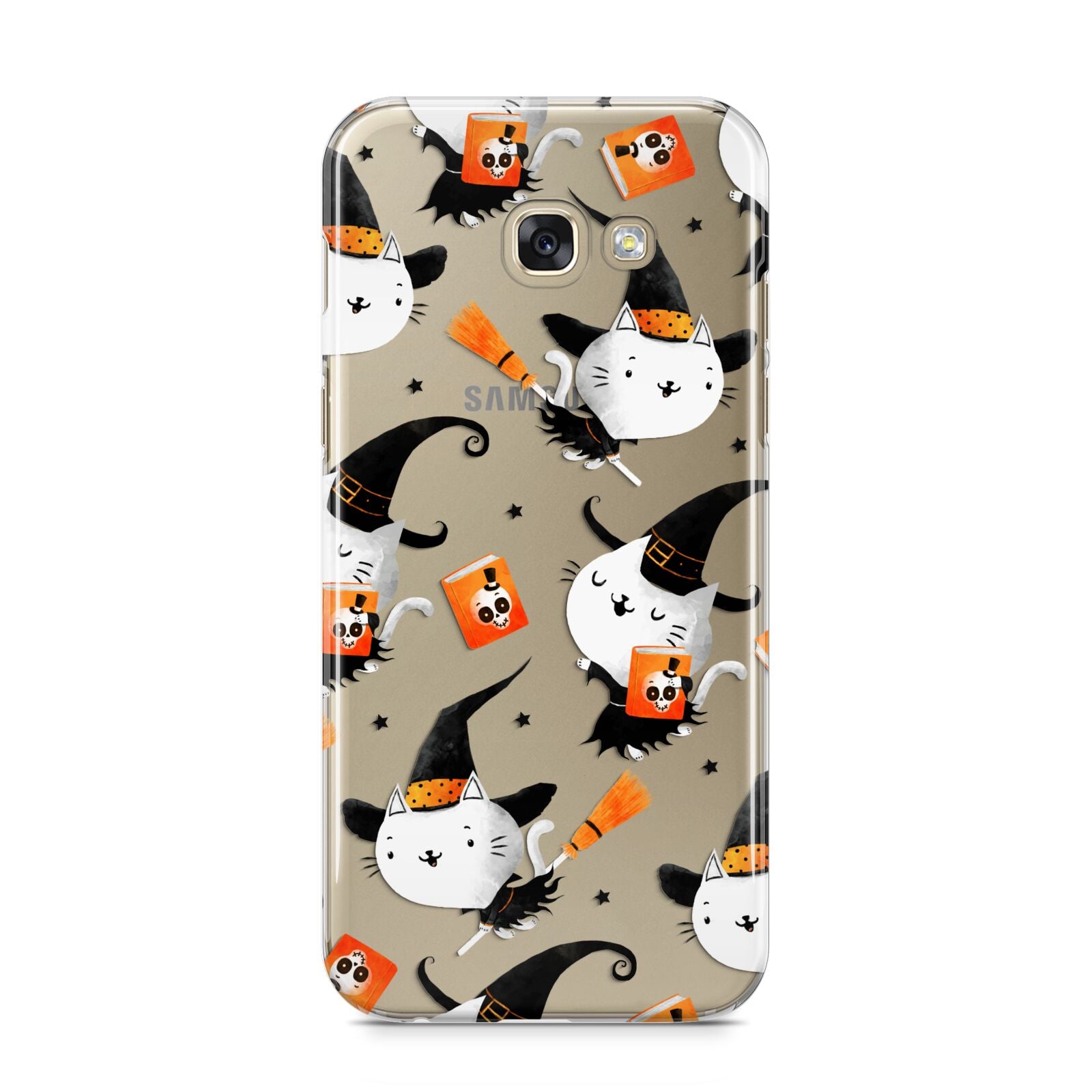 Cute Halloween Cats Samsung Galaxy A5 2017 Case on gold phone