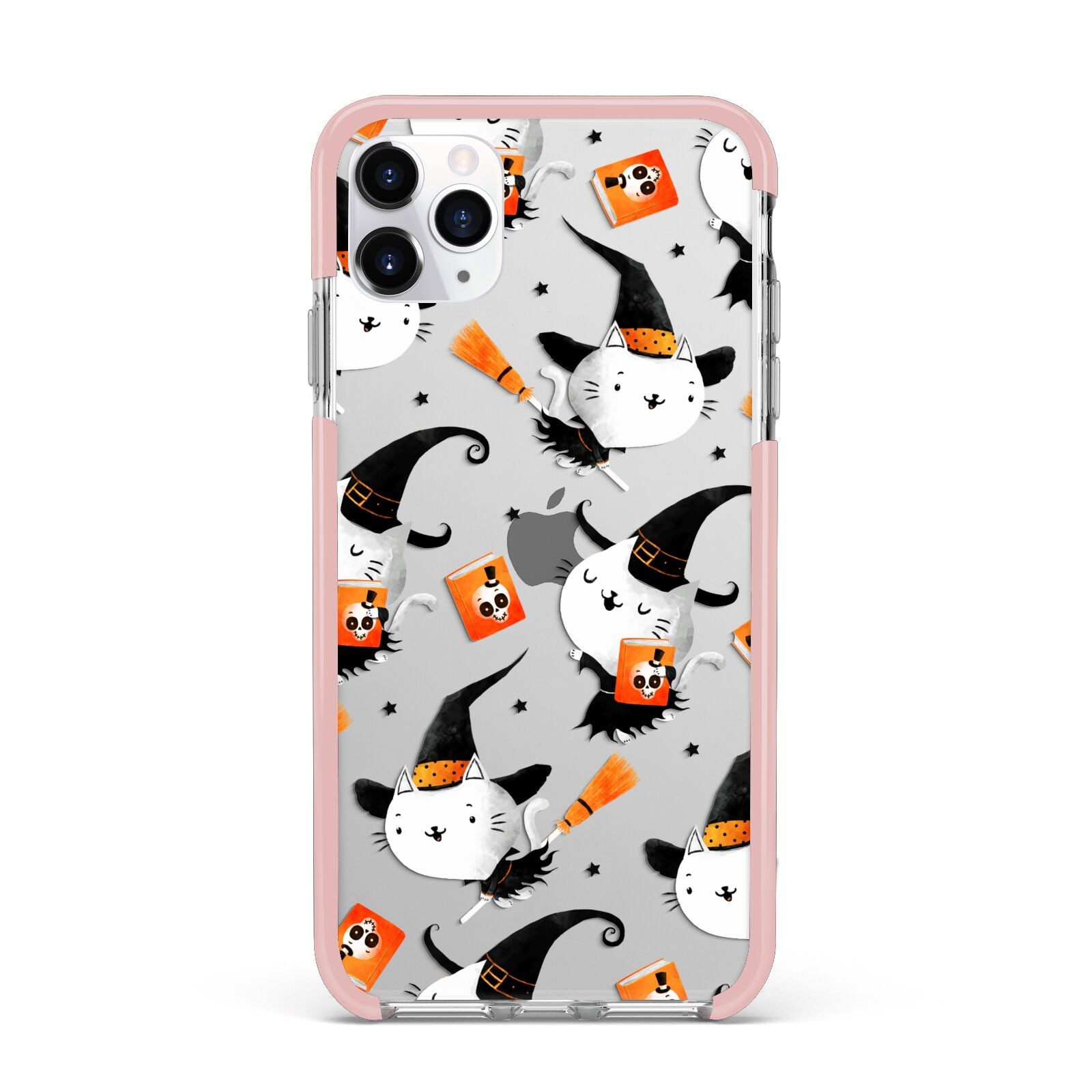 Cute Halloween Cats iPhone 11 Pro Max Impact Pink Edge Case
