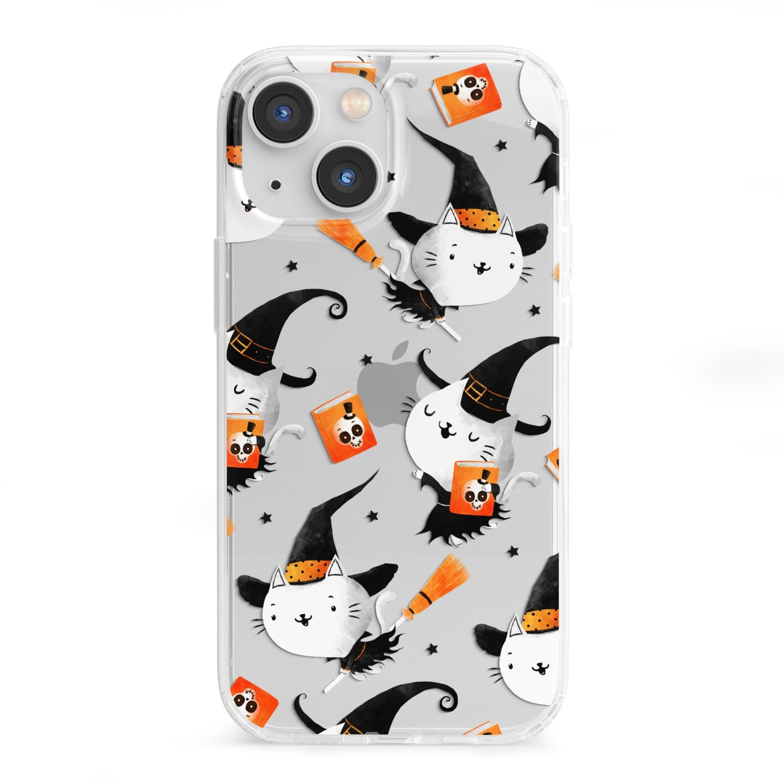 Cute Halloween Cats iPhone 13 Mini Clear Bumper Case