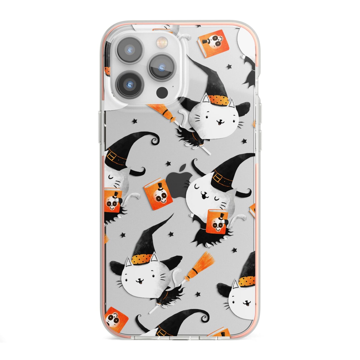 Cute Halloween Cats iPhone 13 Pro Max TPU Impact Case with Pink Edges