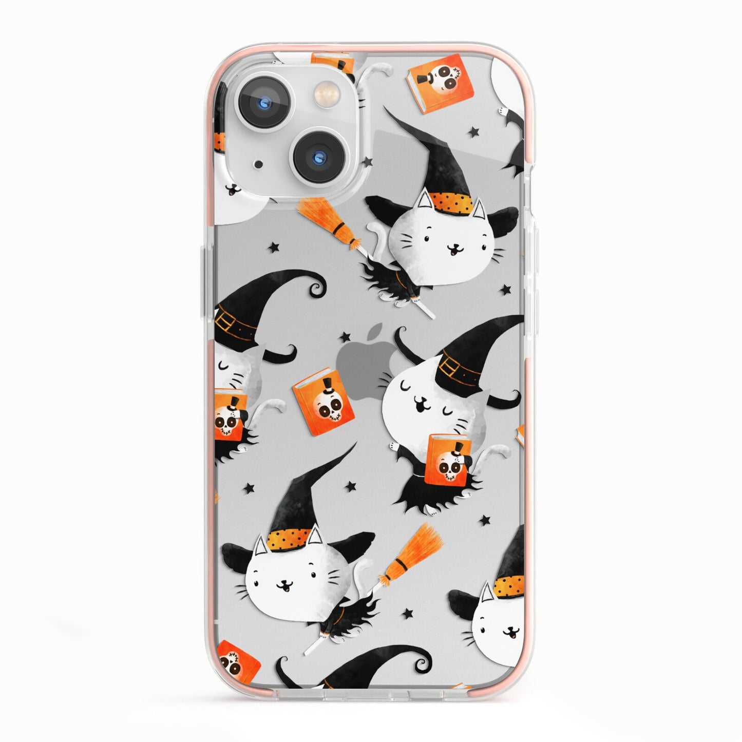 Cute Halloween Cats iPhone 13 TPU Impact Case with Pink Edges