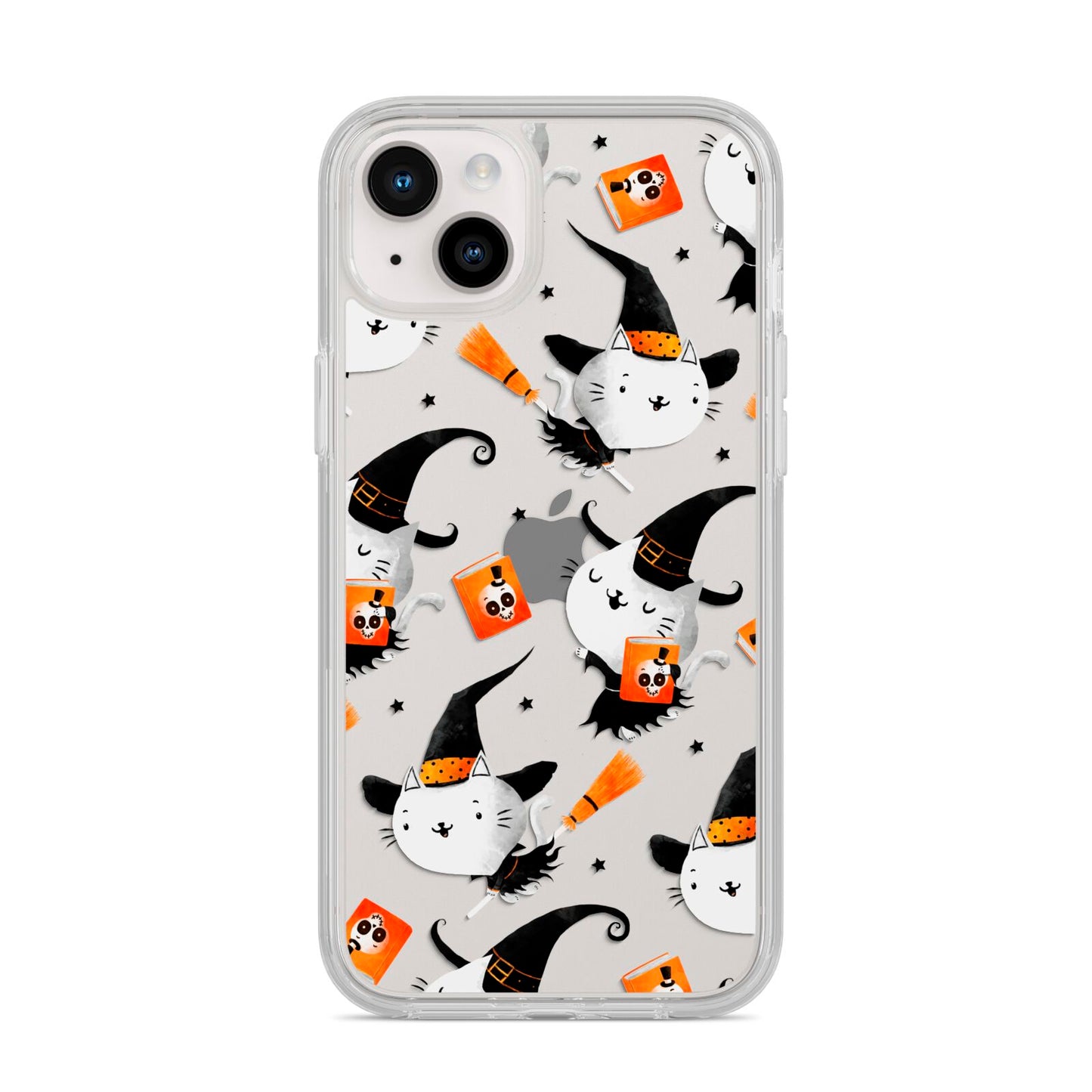 Cute Halloween Cats iPhone 14 Plus Clear Tough Case Starlight