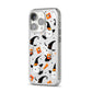 Cute Halloween Cats iPhone 14 Pro Clear Tough Case Silver Angled Image