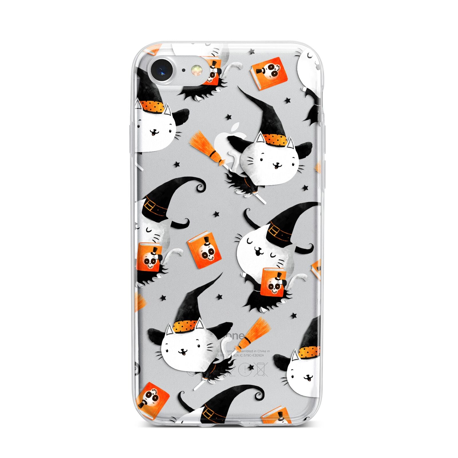 Cute Halloween Cats iPhone 7 Bumper Case on Silver iPhone
