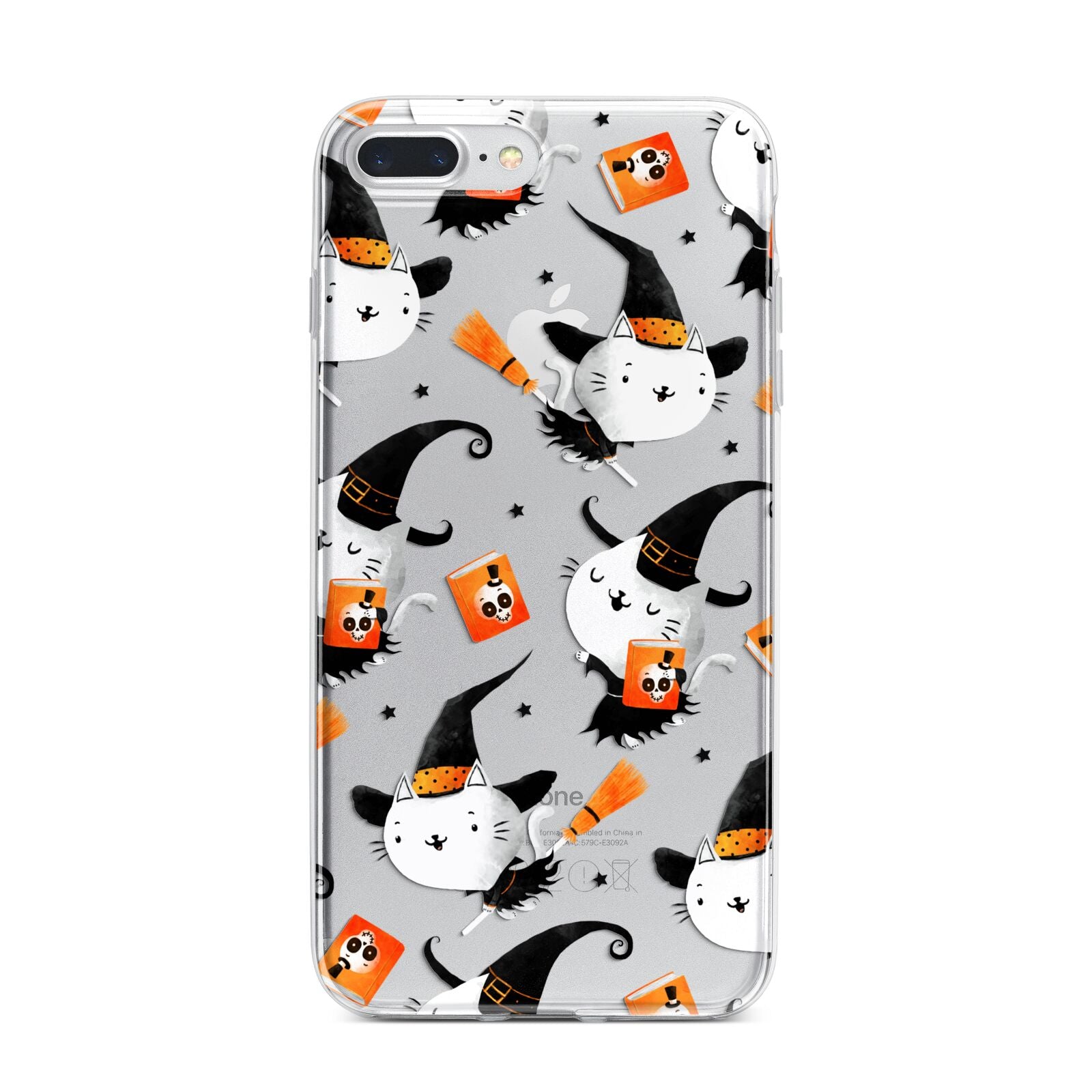 Cute Halloween Cats iPhone 7 Plus Bumper Case on Silver iPhone