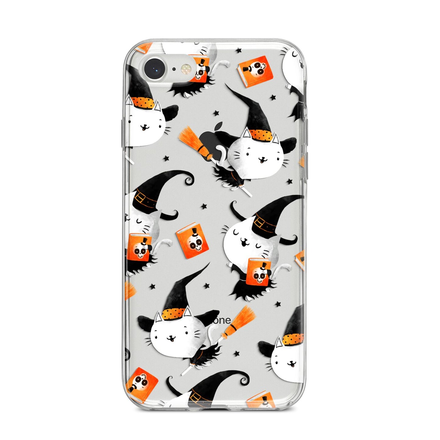 Cute Halloween Cats iPhone 8 Bumper Case on Silver iPhone