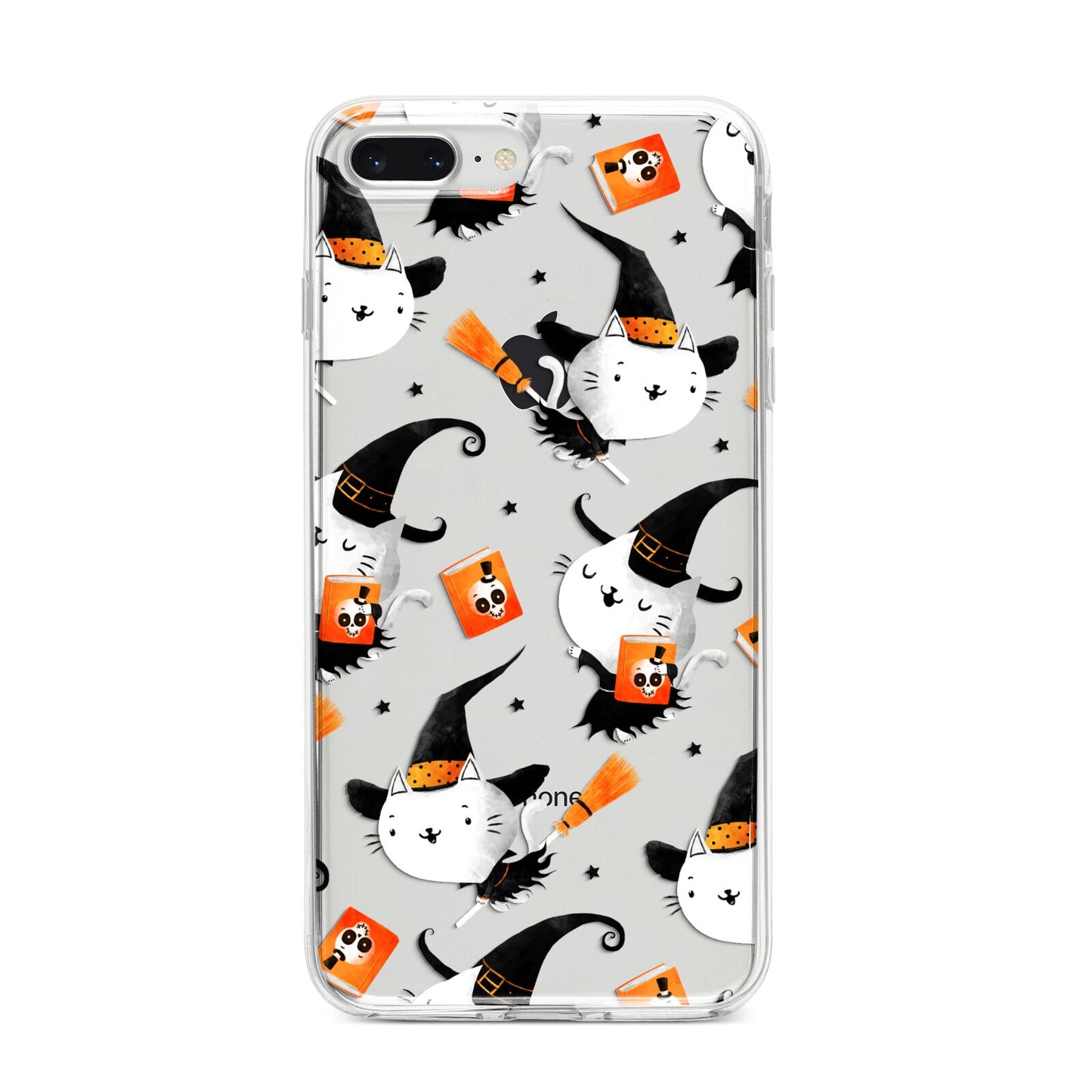 Cute Halloween Cats iPhone 8 Plus Bumper Case on Silver iPhone