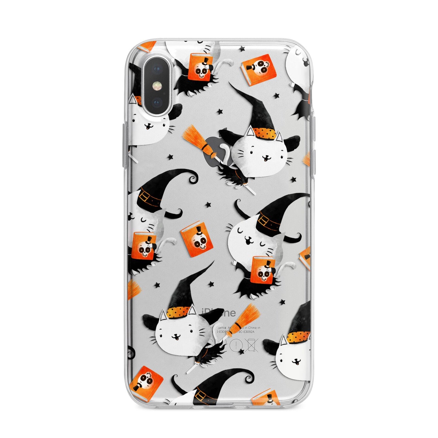 Cute Halloween Cats iPhone X Bumper Case on Silver iPhone Alternative Image 1