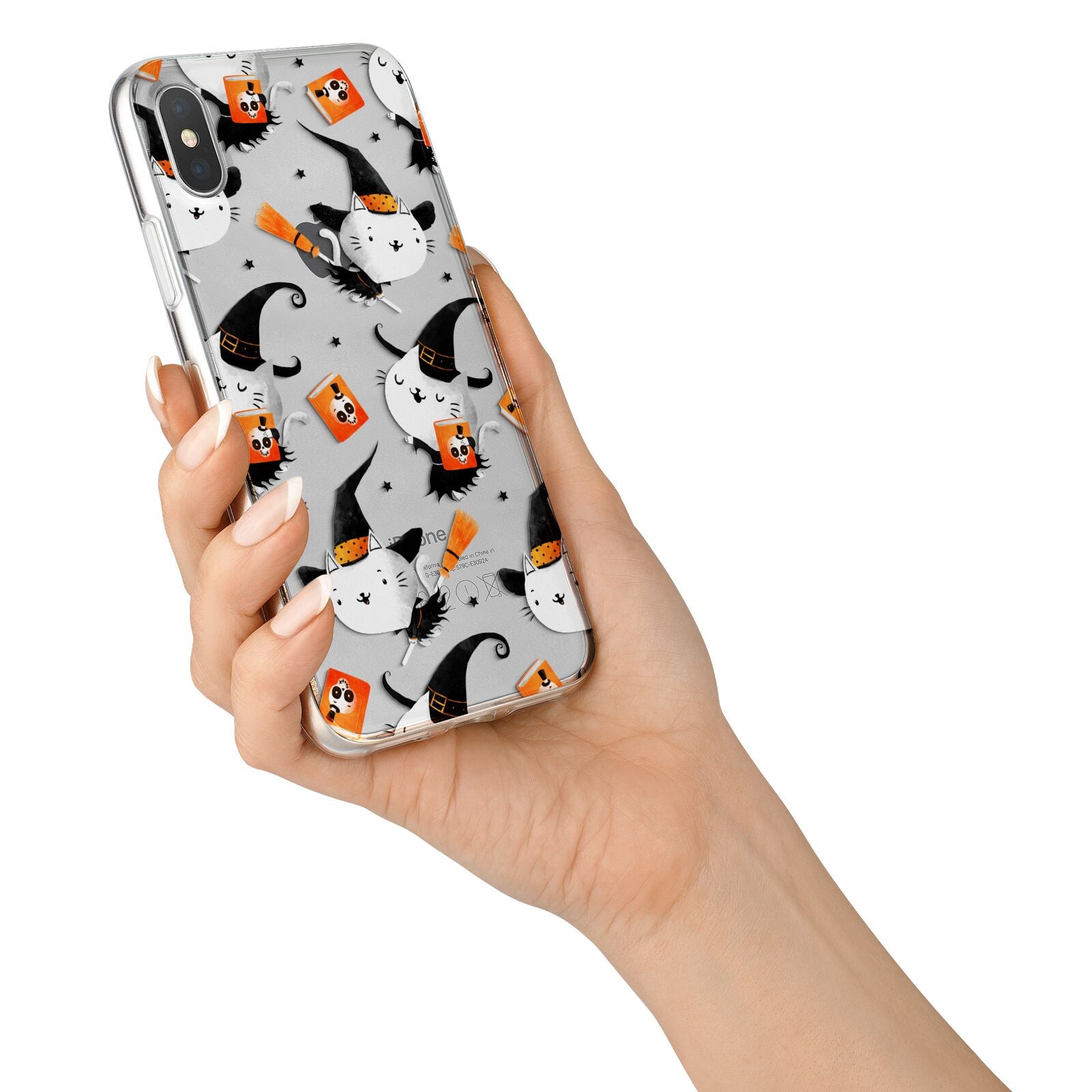 Cute Halloween Cats iPhone X Bumper Case on Silver iPhone Alternative Image 2