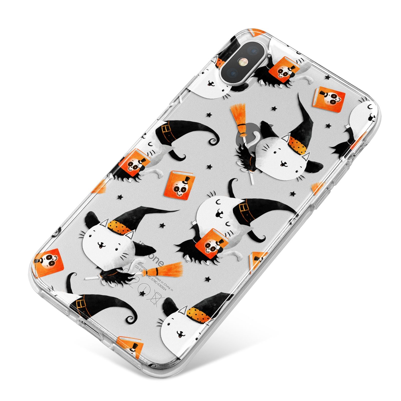 Cute Halloween Cats iPhone X Bumper Case on Silver iPhone