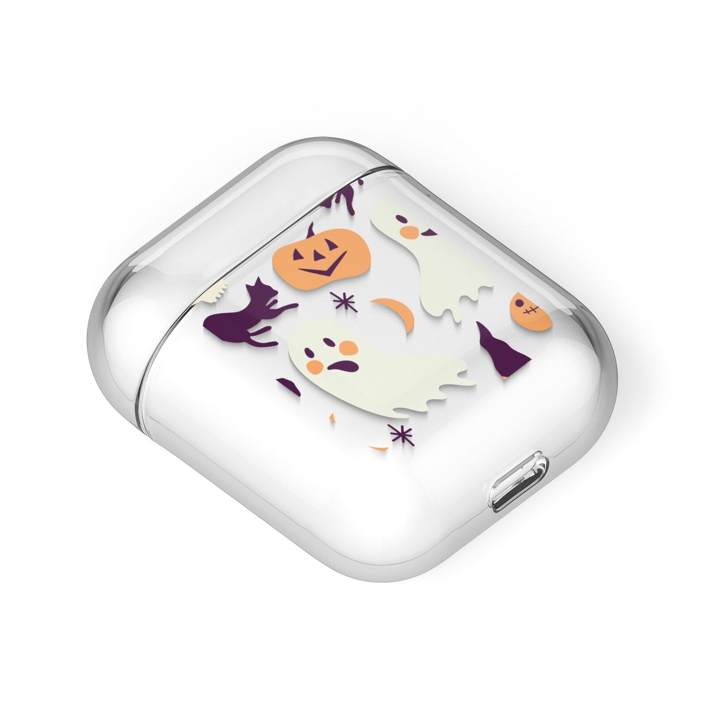 Cute Halloween Illustrations with Transparent Background AirPods Case Laid Flat