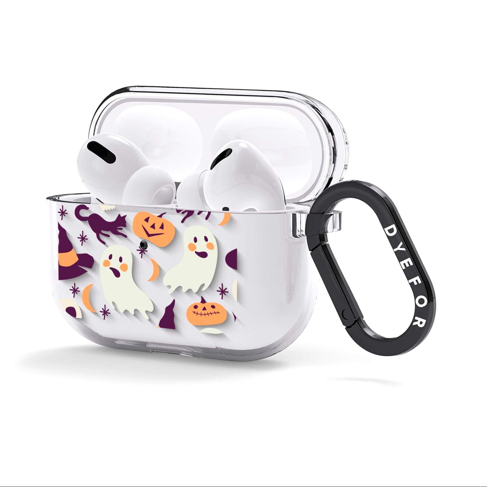 Cute Halloween Illustrations with Transparent Background AirPods Clear Case 3rd Gen Side Image