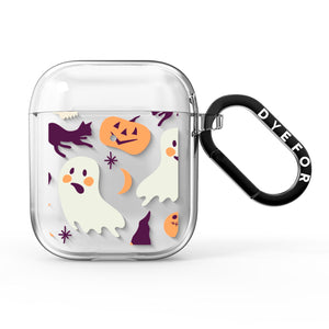 Cute Halloween Illustrations with Transparent Background AirPods Case