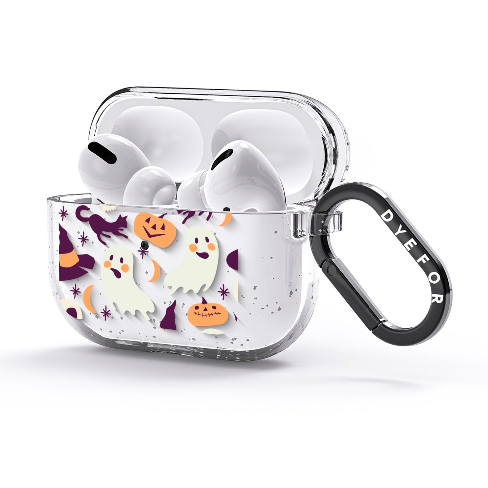 Cute Halloween Illustrations with Transparent Background AirPods Glitter Case 3rd Gen Side Image