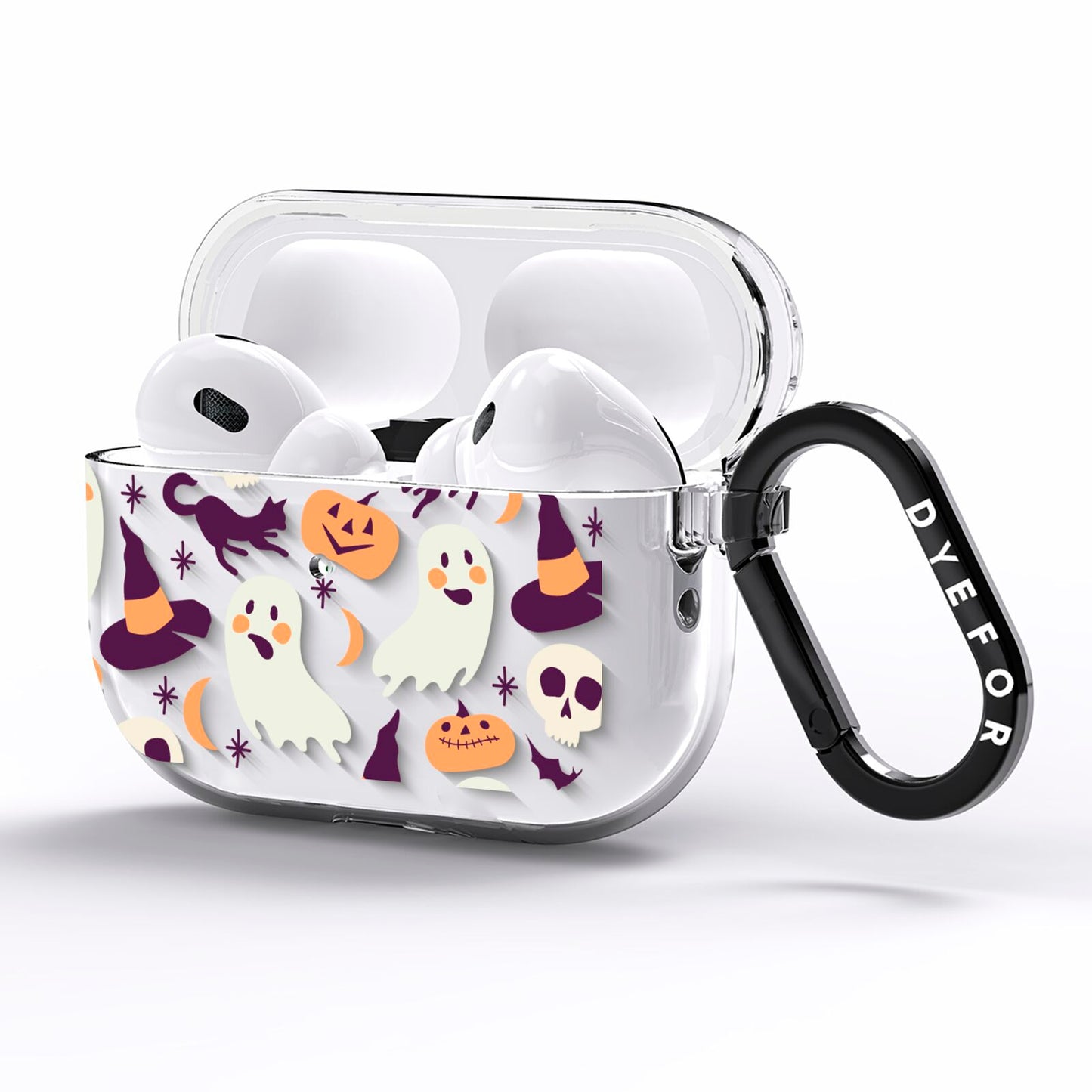 Cute Halloween Illustrations with Transparent Background AirPods Pro Clear Case Side Image