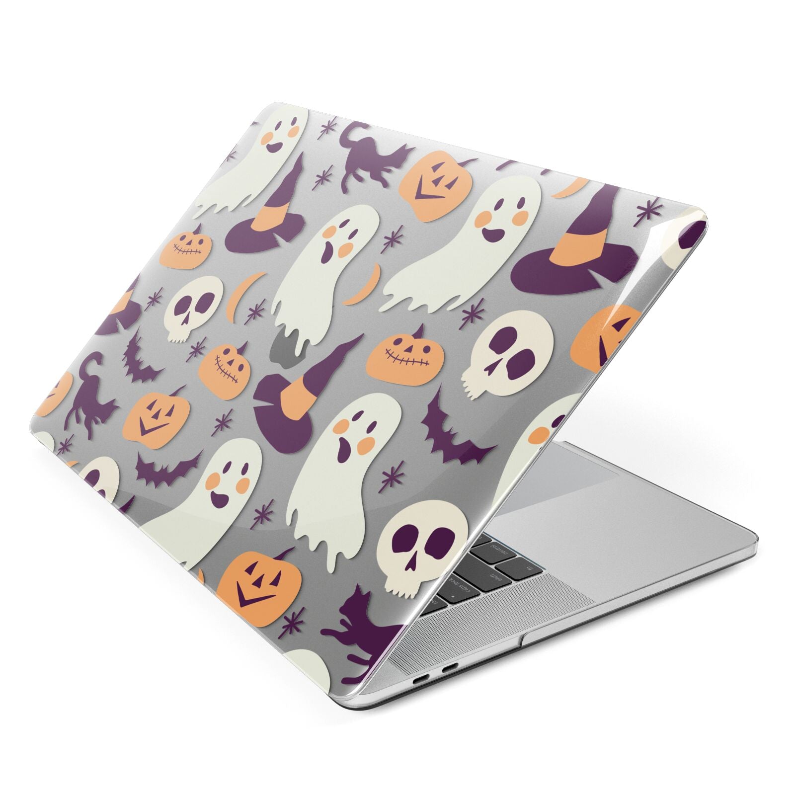 Cute Halloween Illustrations with Transparent Background Apple MacBook Case Side View