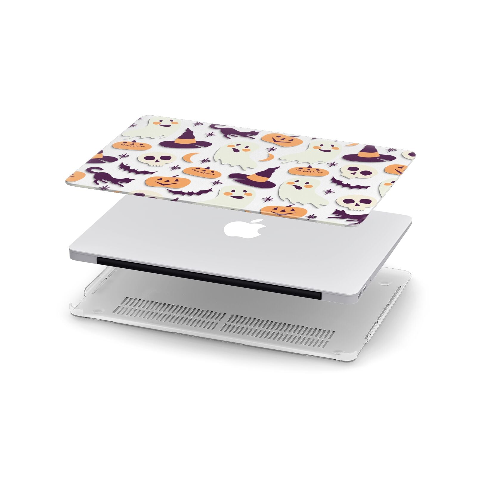 Cute Halloween Illustrations with Transparent Background Apple MacBook Case in Detail