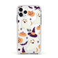 Cute Halloween Illustrations with Transparent Background Apple iPhone 11 Pro in Silver with White Impact Case