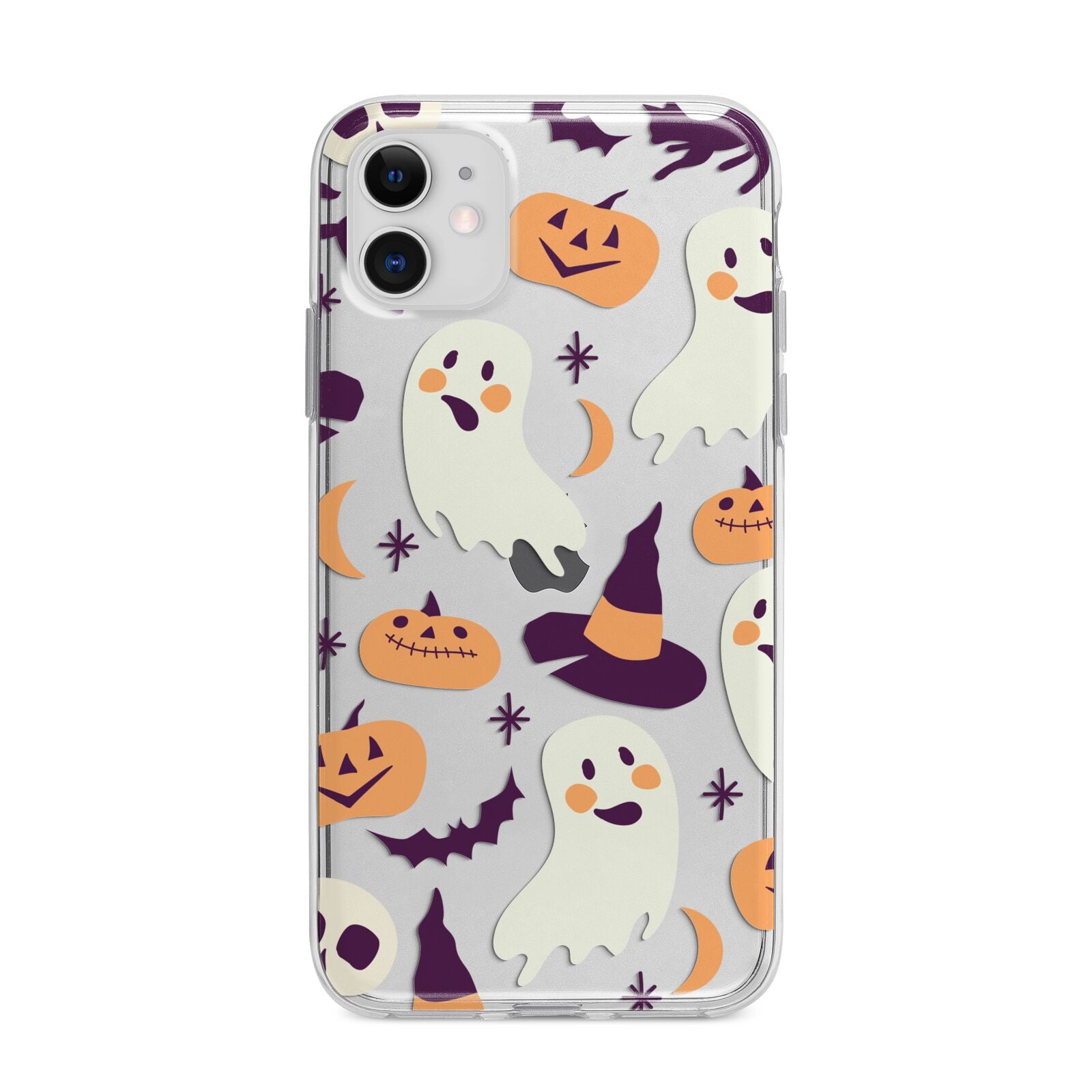 Cute Halloween Illustrations with Transparent Background Apple iPhone 11 in White with Bumper Case