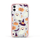 Cute Halloween Illustrations with Transparent Background Apple iPhone 11 in White with Pink Impact Case