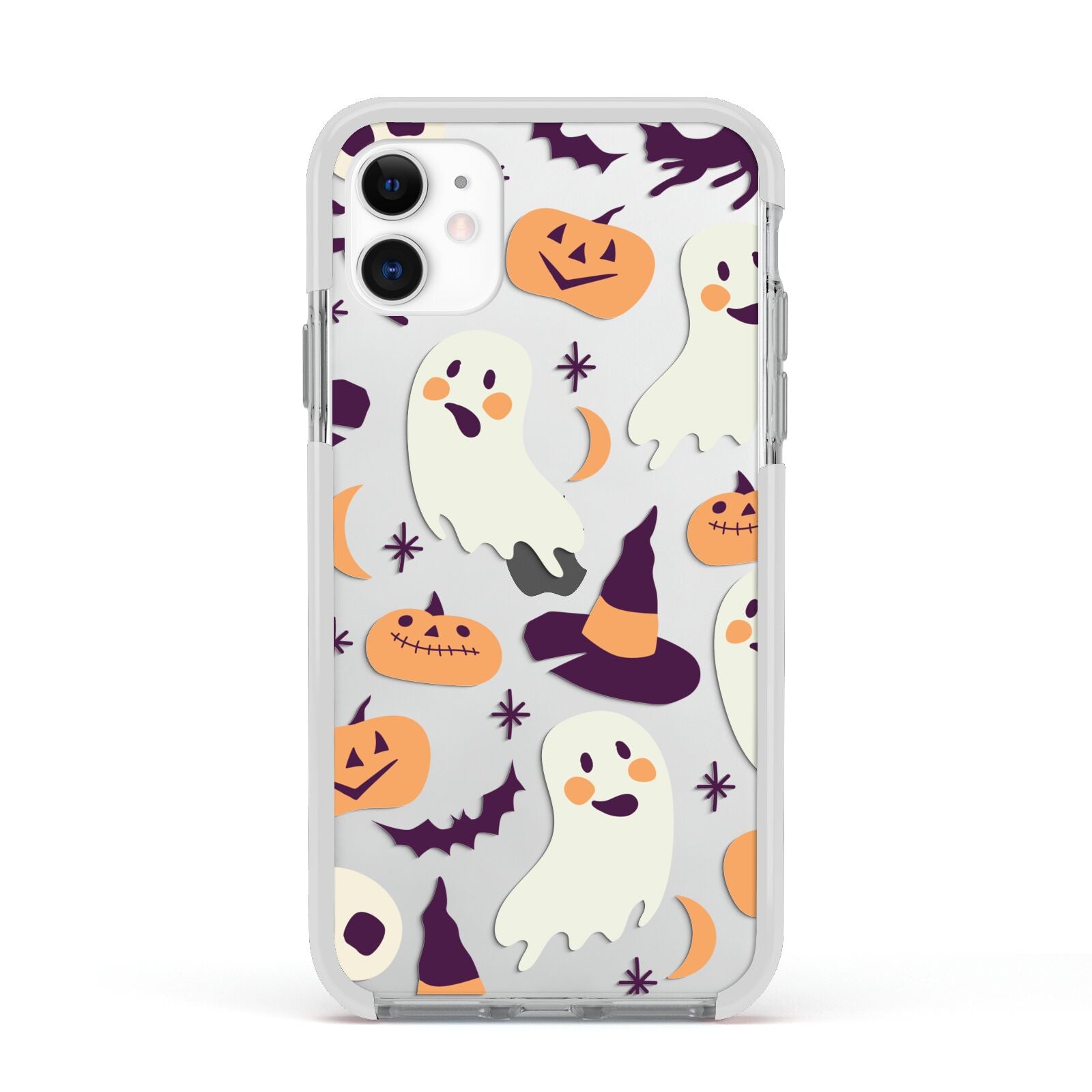 Cute Halloween Illustrations with Transparent Background Apple iPhone 11 in White with White Impact Case