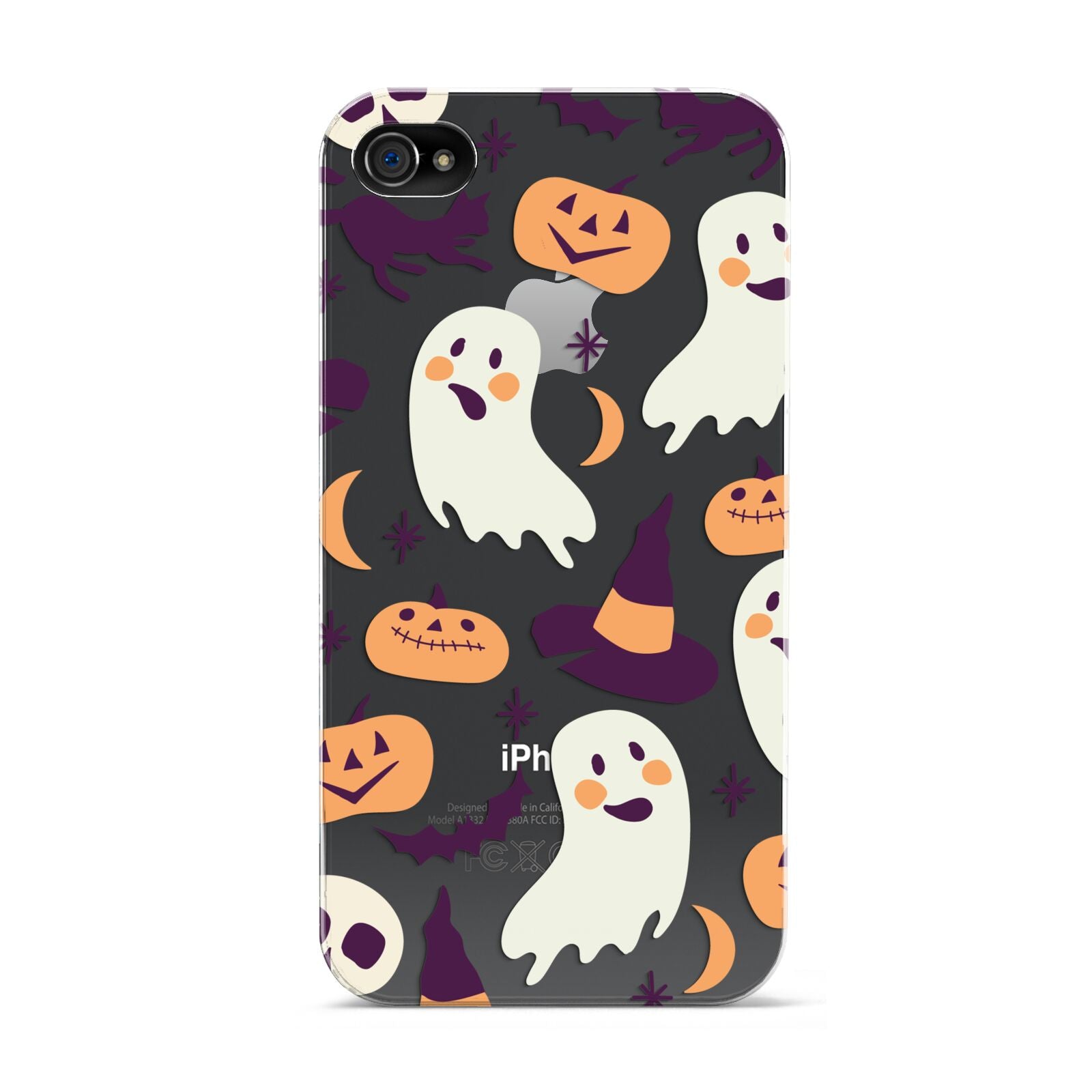 Cute Halloween Illustrations with Transparent Background Apple iPhone 4s Case