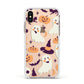 Cute Halloween Illustrations with Transparent Background Apple iPhone Xs Impact Case White Edge on Gold Phone