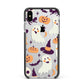 Cute Halloween Illustrations with Transparent Background Apple iPhone Xs Max Impact Case Black Edge on Silver Phone