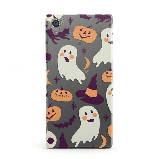 Cute Halloween Illustrations with Transparent Background Sony Xperia Case