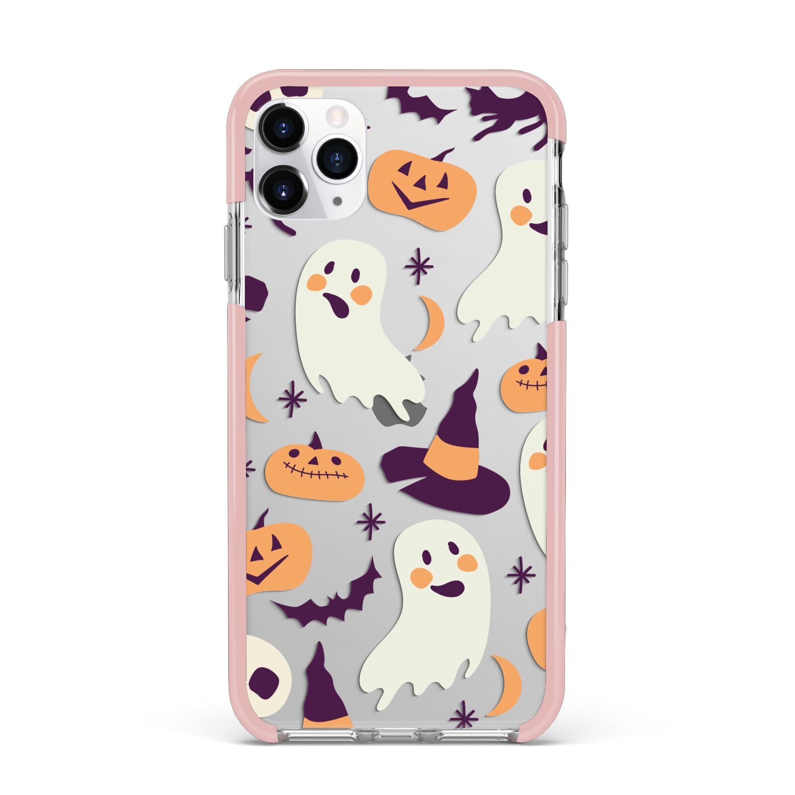 Cute Halloween Illustrations with Transparent Background iPhone 11 Pro Max Impact Pink Edge Case