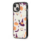 Cute Halloween Illustrations with Transparent Background iPhone 13 Black Impact Case Side Angle on Silver phone