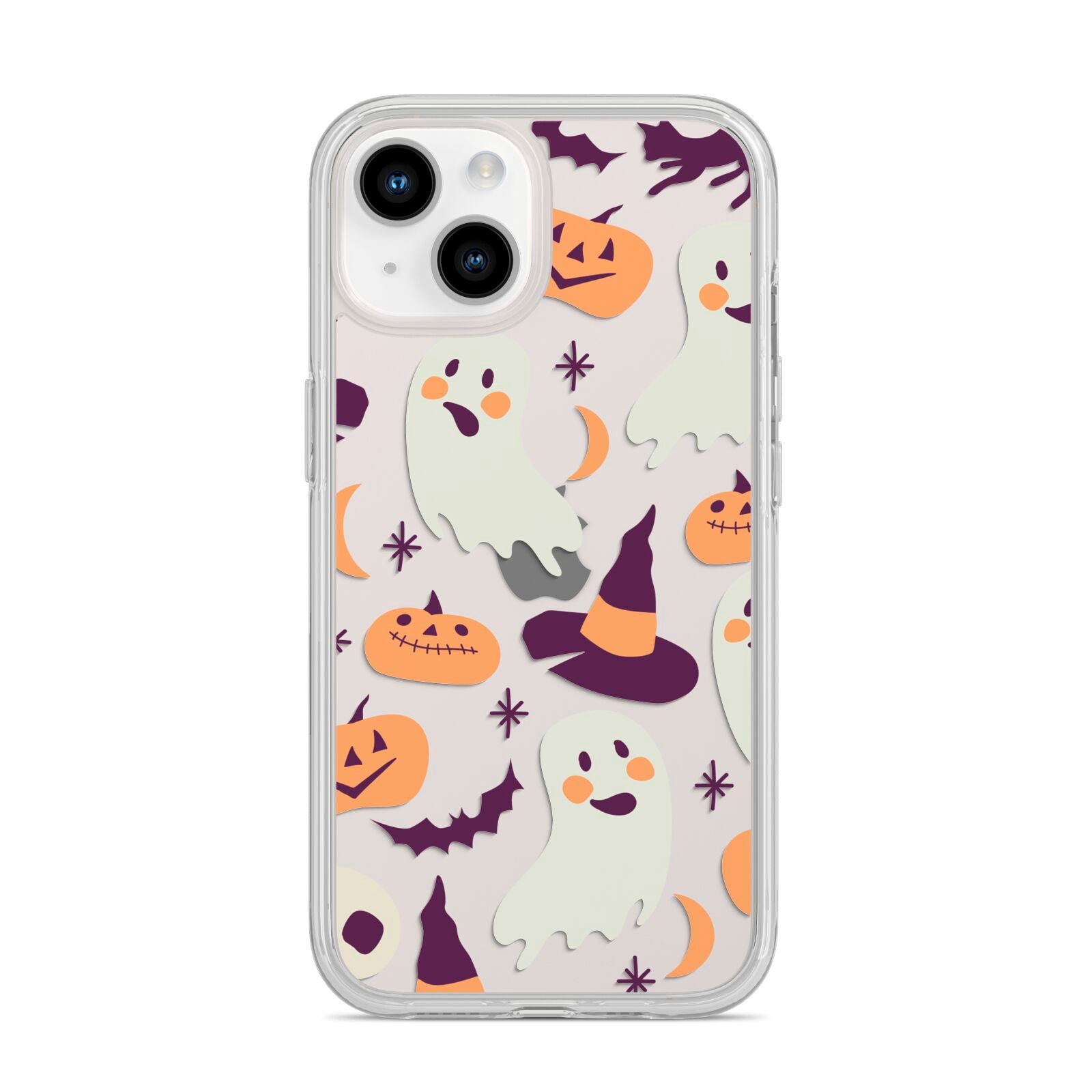 Cute Halloween Illustrations with Transparent Background iPhone 14 Clear Tough Case Starlight