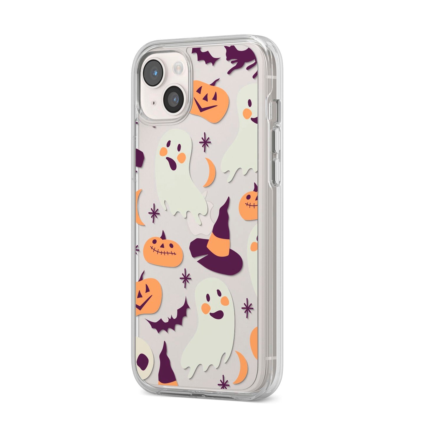 Cute Halloween Illustrations with Transparent Background iPhone 14 Plus Clear Tough Case Starlight Angled Image