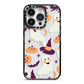 Cute Halloween Illustrations with Transparent Background iPhone 14 Pro Black Impact Case on Silver phone