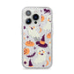 Cute Halloween Illustrations with Transparent Background iPhone 14 Pro Glitter Tough Case Silver