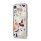 Cute Halloween Illustrations with Transparent Background iPhone 14 Pro Max Clear Tough Case Silver Angled Image