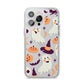 Cute Halloween Illustrations with Transparent Background iPhone 14 Pro Max Clear Tough Case Silver