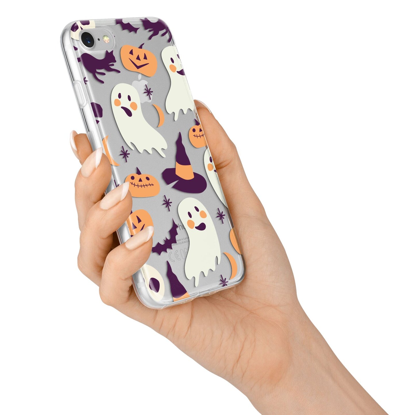 Cute Halloween Illustrations with Transparent Background iPhone 7 Bumper Case on Silver iPhone Alternative Image