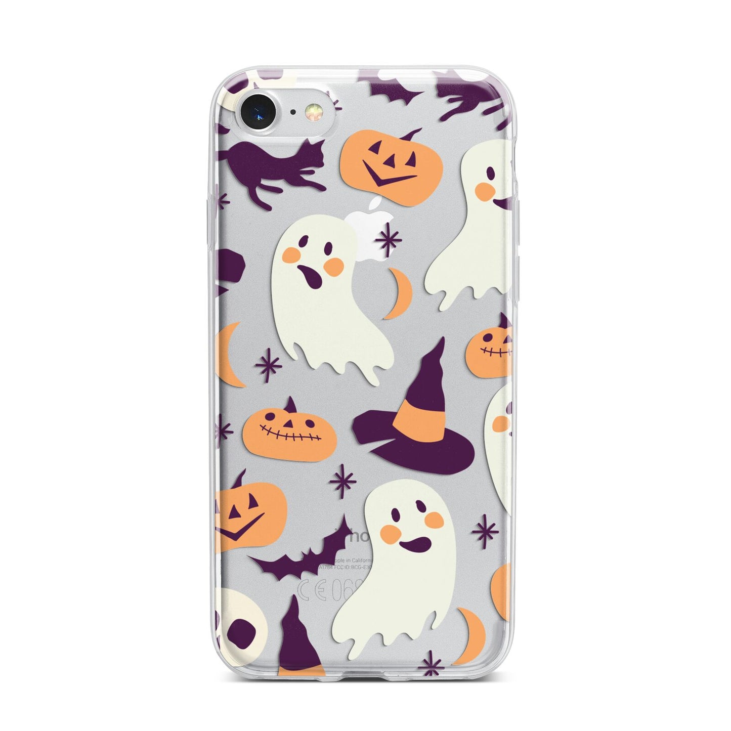Cute Halloween Illustrations with Transparent Background iPhone 7 Bumper Case on Silver iPhone