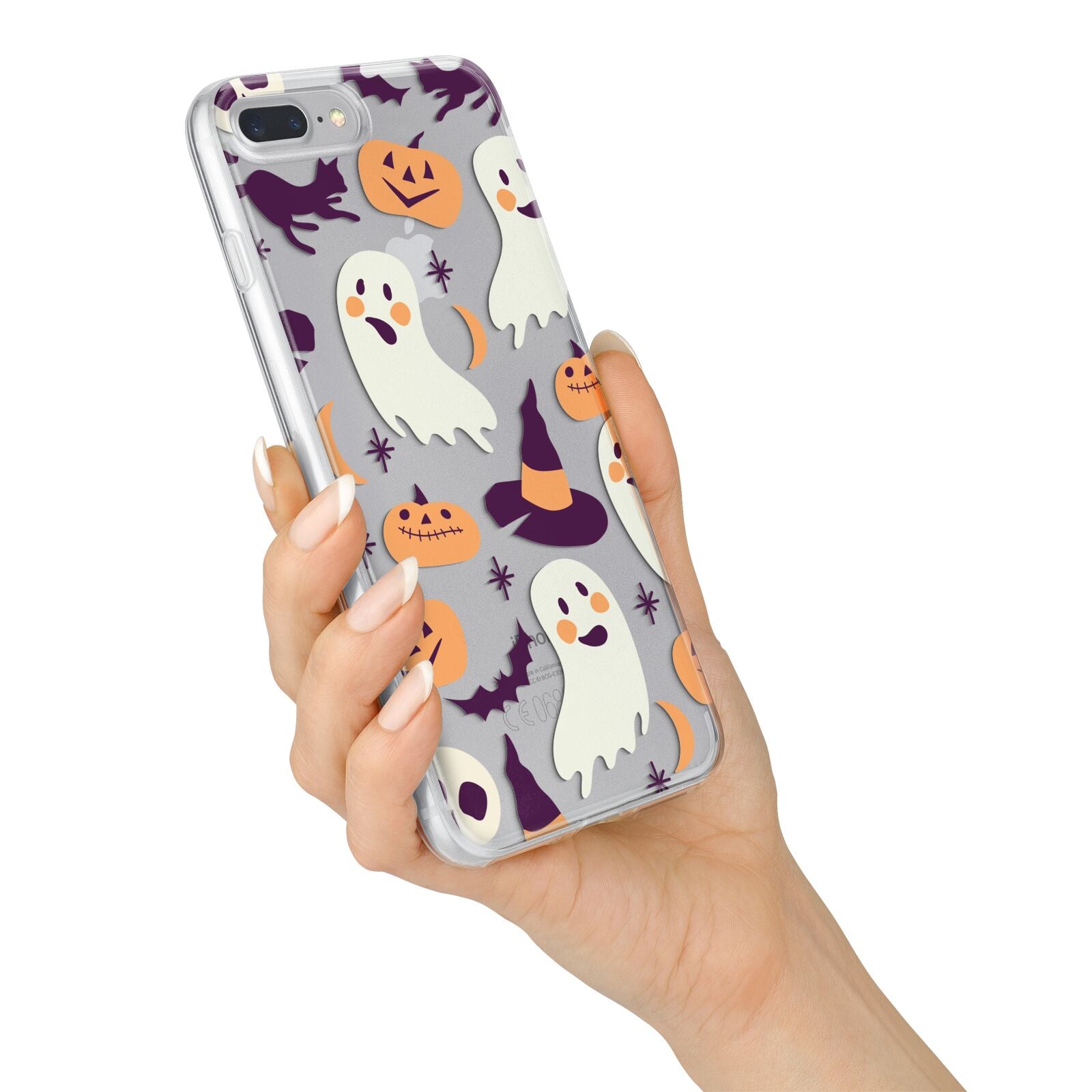 Cute Halloween Illustrations with Transparent Background iPhone 7 Plus Bumper Case on Silver iPhone Alternative Image