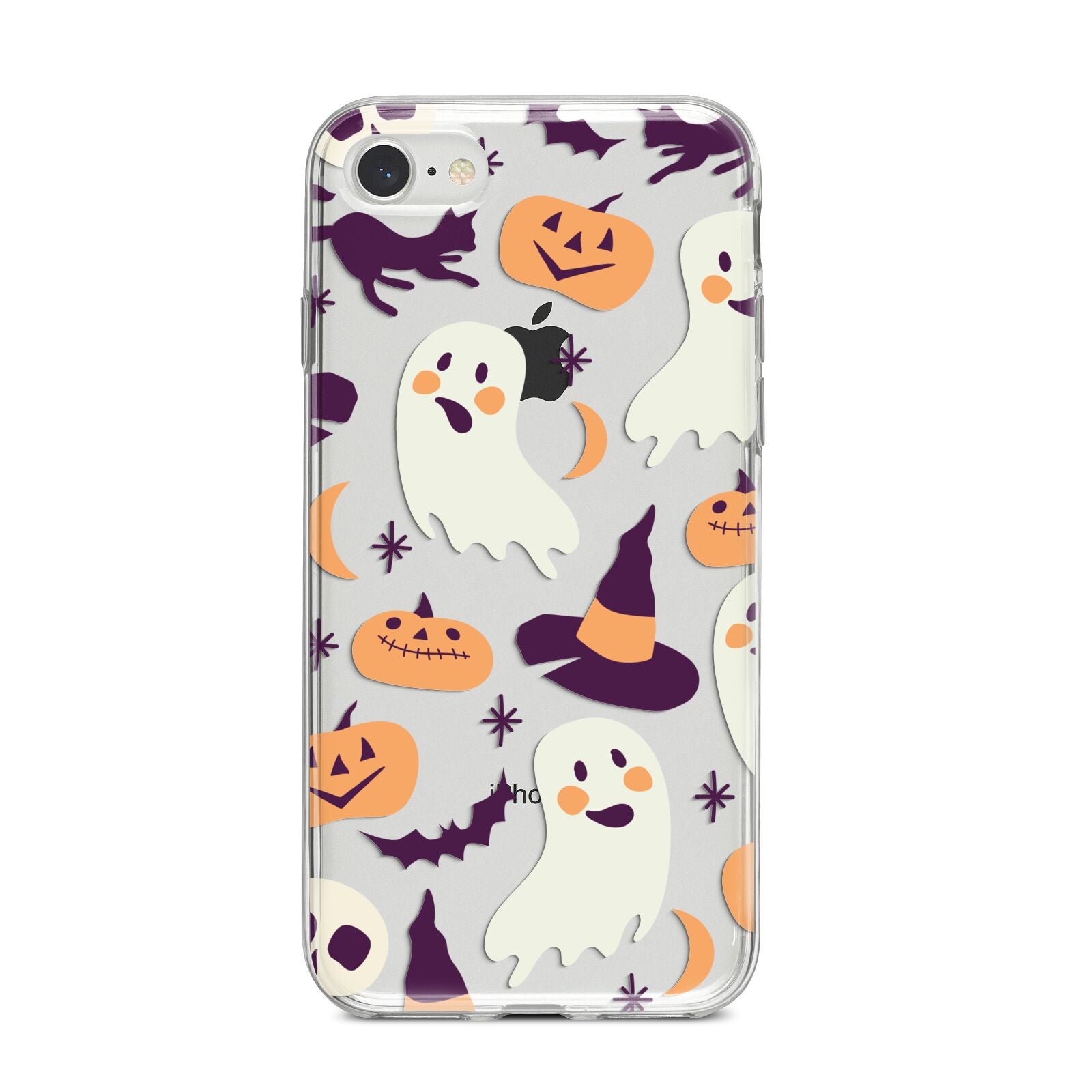 Cute Halloween Illustrations with Transparent Background iPhone 8 Bumper Case on Silver iPhone