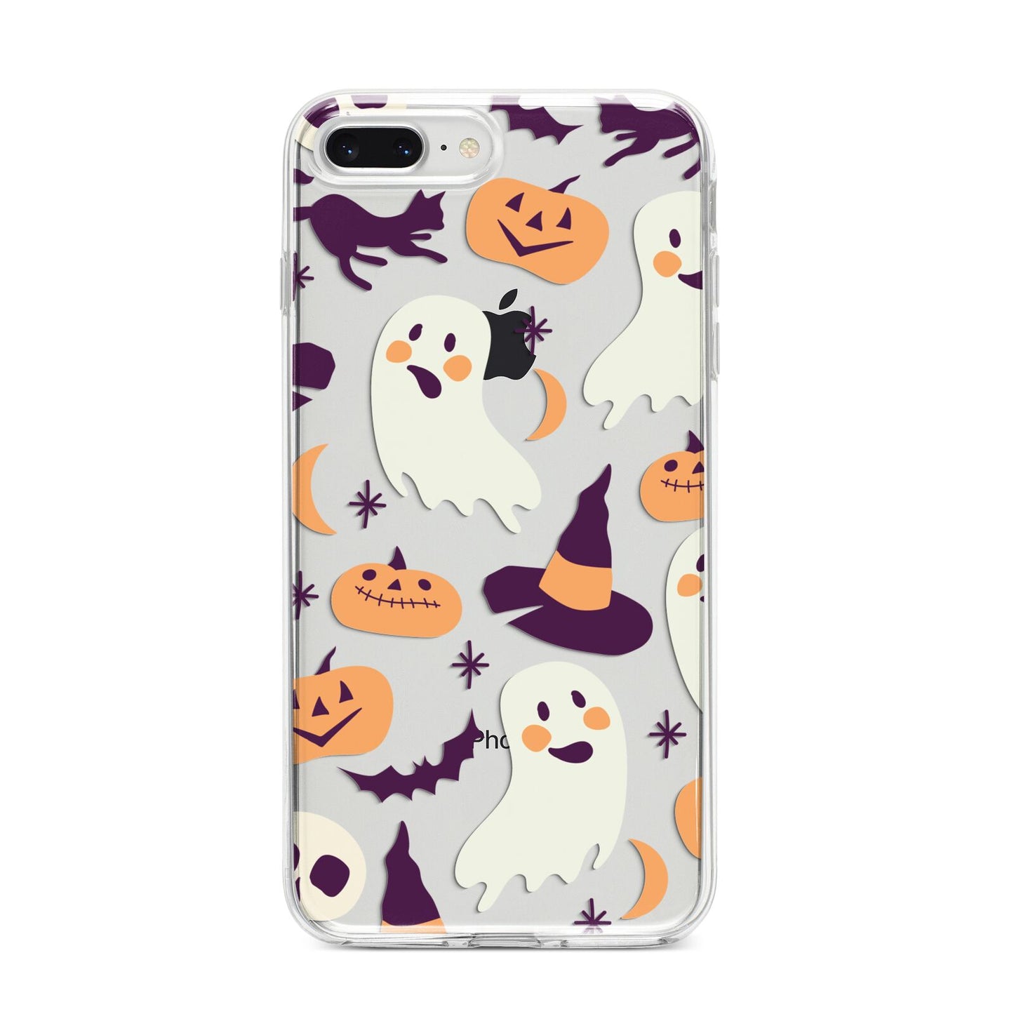 Cute Halloween Illustrations with Transparent Background iPhone 8 Plus Bumper Case on Silver iPhone