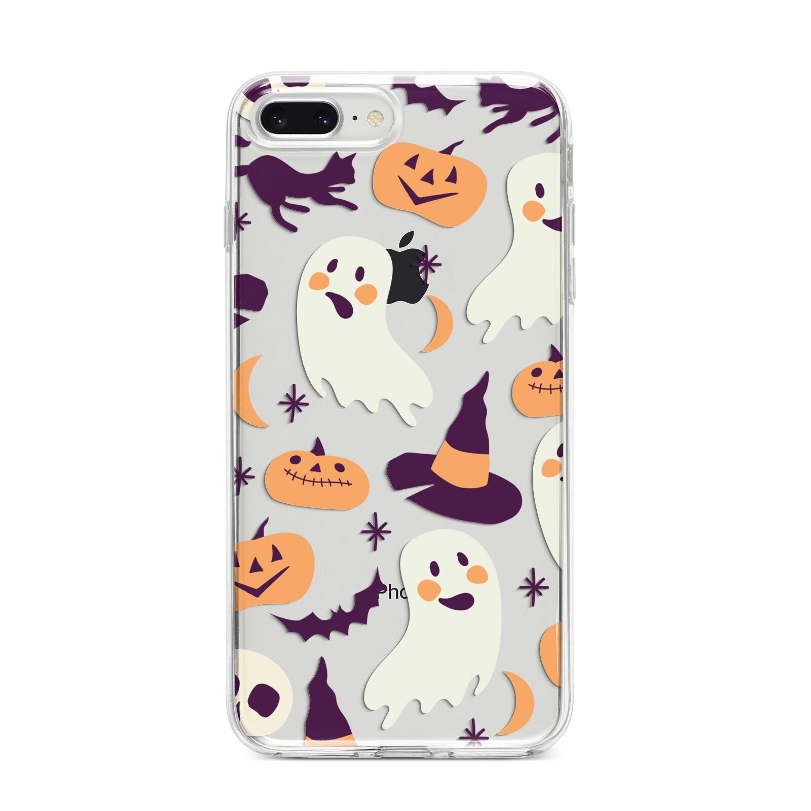 Cute Halloween Illustrations with Transparent Background iPhone 8 Plus Bumper Case on Silver iPhone