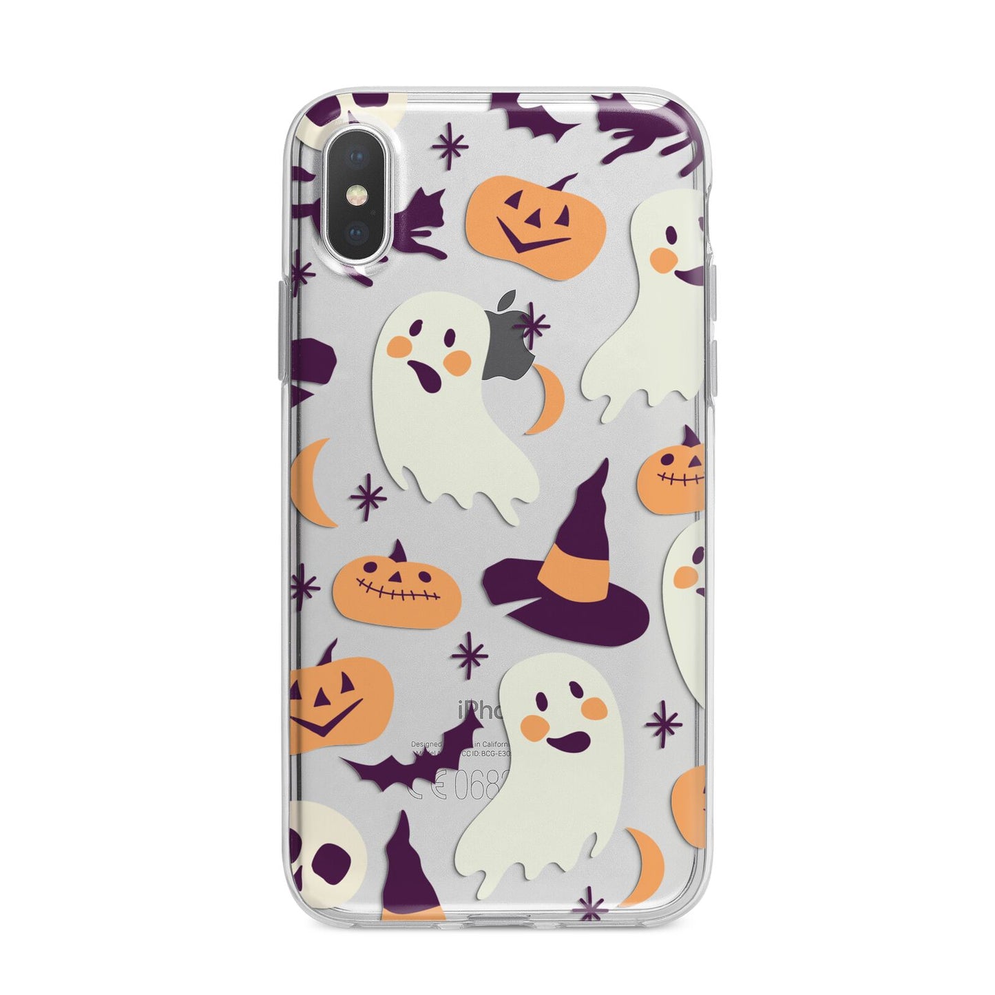 Cute Halloween Illustrations with Transparent Background iPhone X Bumper Case on Silver iPhone Alternative Image 1