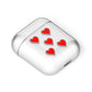 Cute Red Hearts AirPods Case Laid Flat