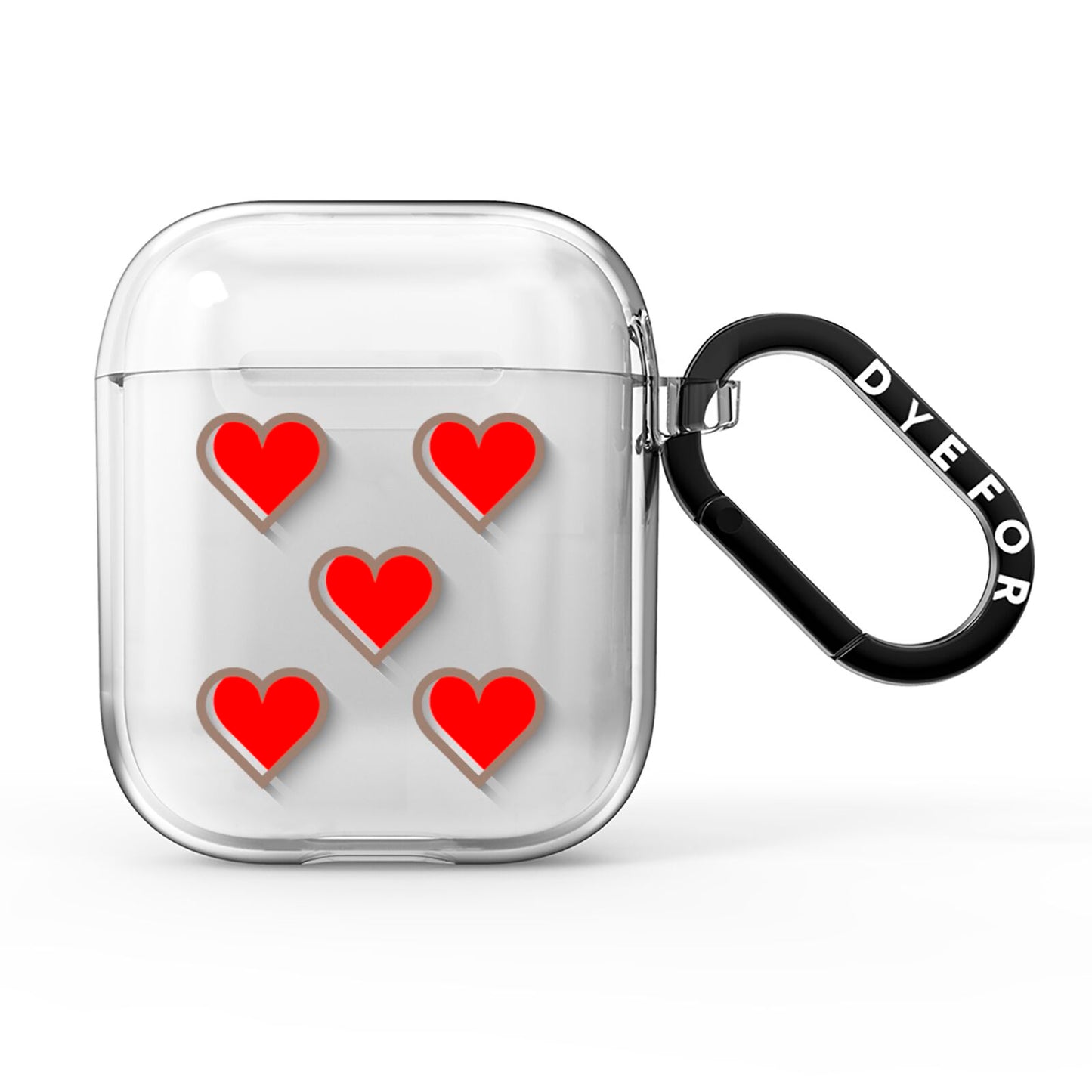 Cute Red Hearts AirPods Clear Case